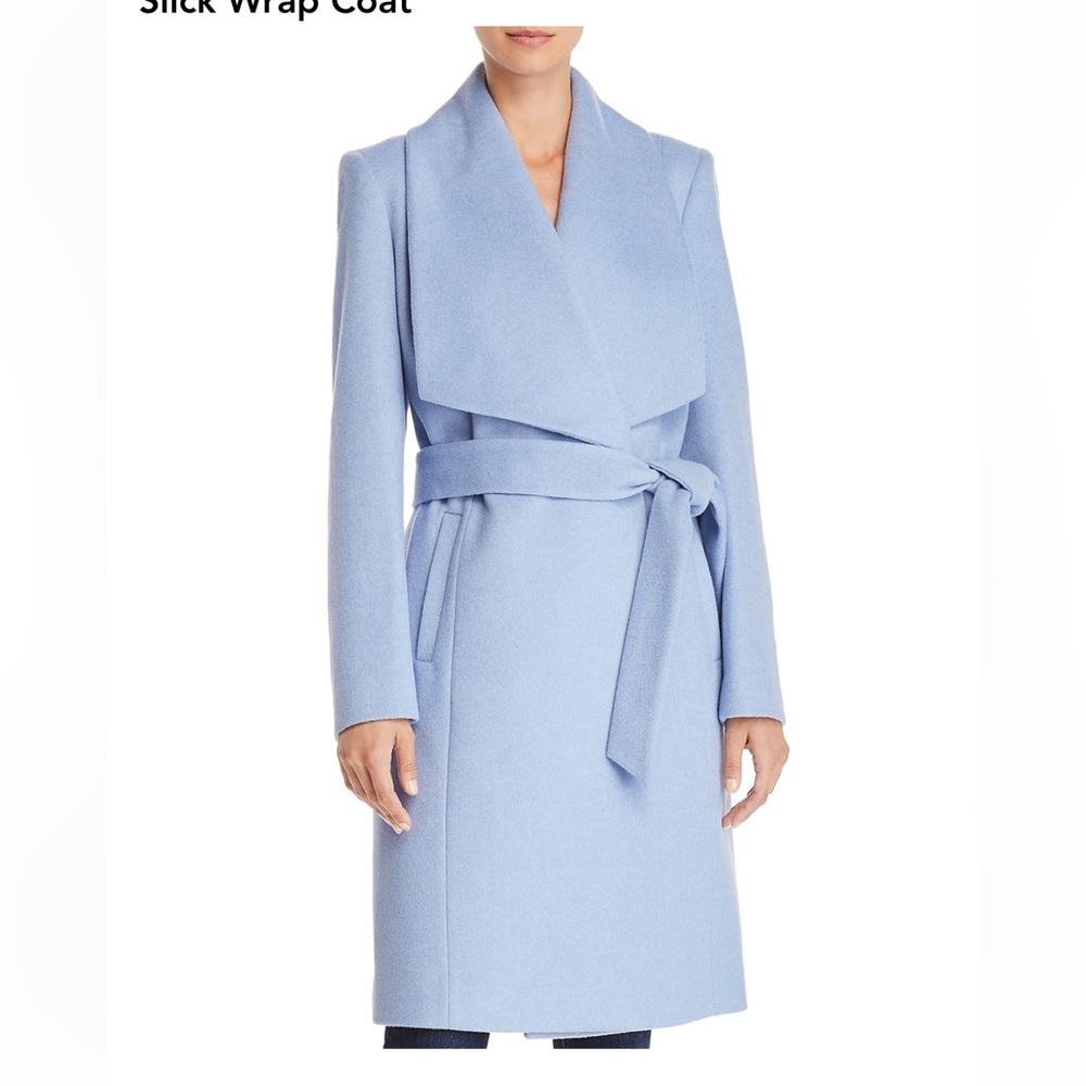 Cole haan slick wrap coat- size 2 light blue